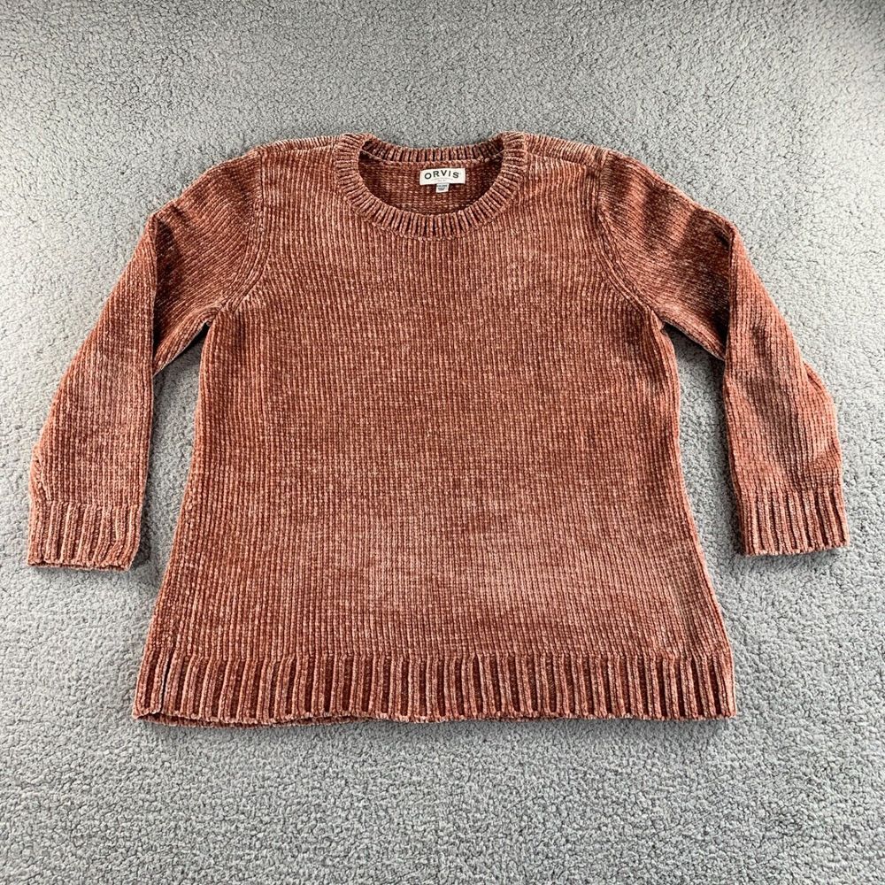NEW Orvis Sweater Womens 2XL Blush Pink Velour Chenille Chunky Knit‎ Heavyweight